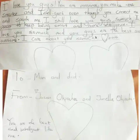 Basketmouth's wife shares letter she and Basketmouth got from their children